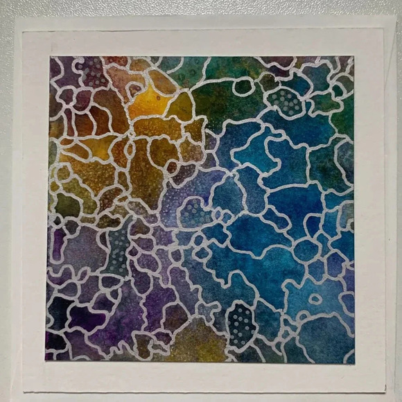 Original Handmade Abstract Watercolor Card Set - 6 Unique Blank Note Cards OOAK - Picture 6 of 14